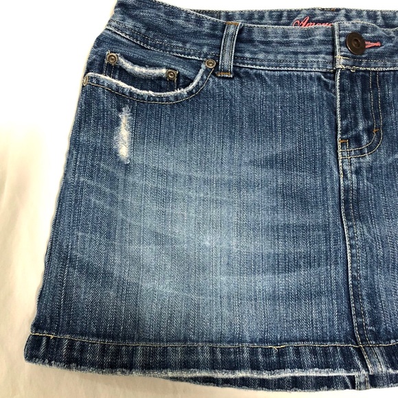 American Eagle | Distressed Denim Mini Skirt - Picture 2 of 8